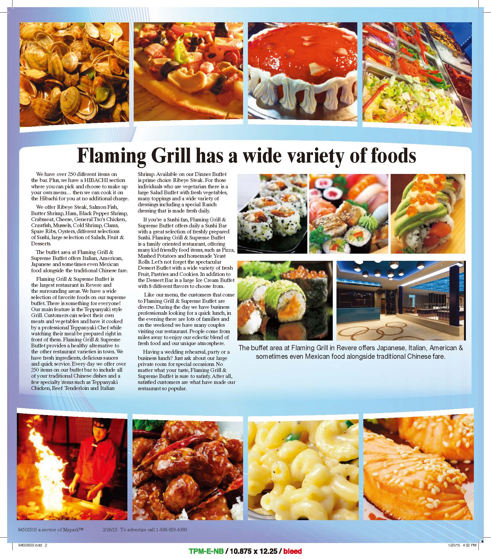 Flaming Grill & Supreme Buffet 781-289-8888